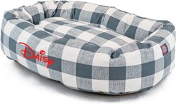 Majestic Pet Anderson Check Personalized Bagel Cat & Dog Bed, Gunmetal Blue, Small slide 2 of 5