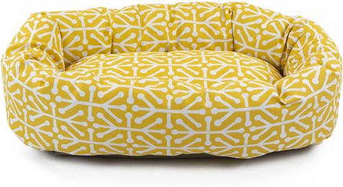 Show full view: Majestic Pet Aruba Bagel Bolster Cat & Dog Bed, Citrus, Large slide 3 of 5