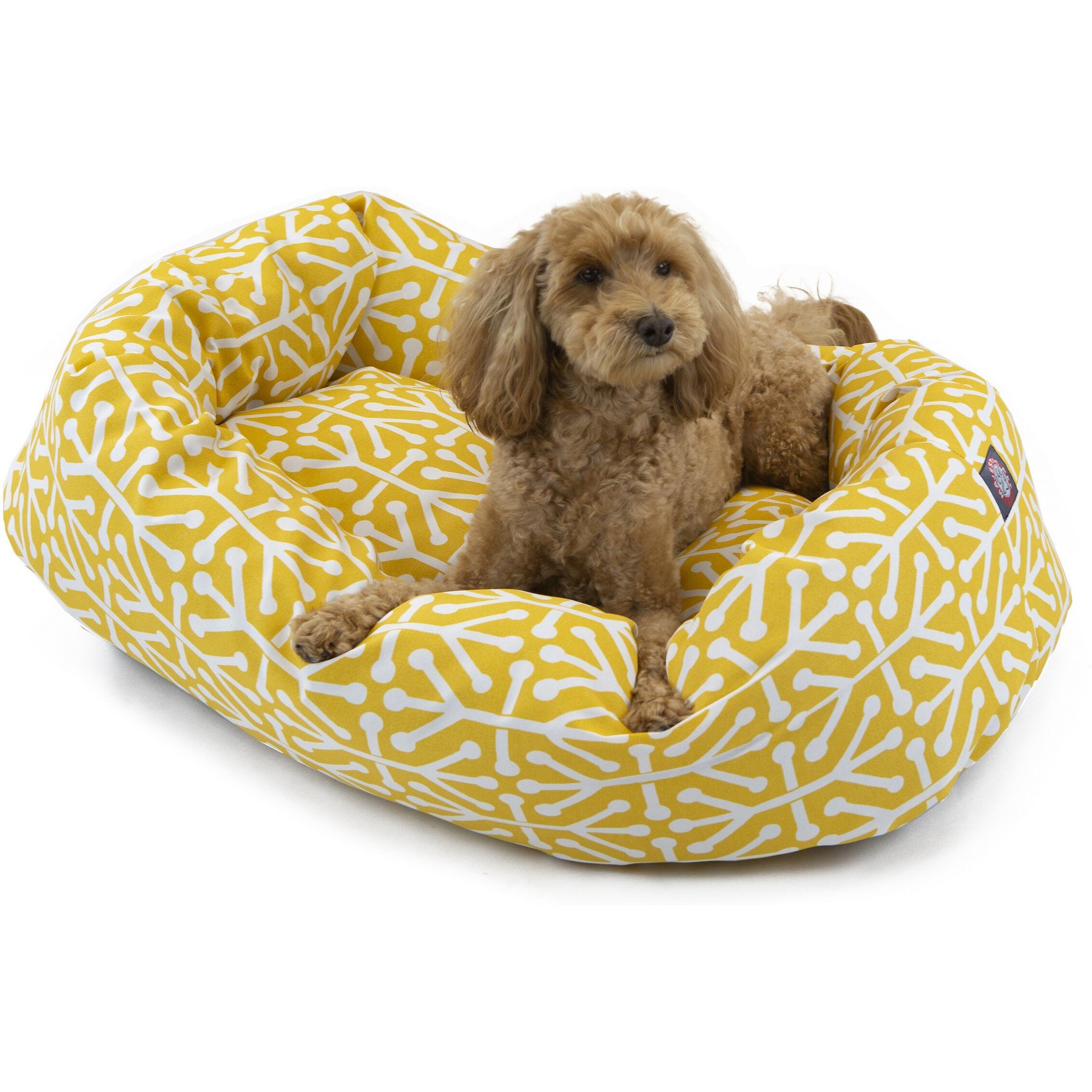 Majestic Pet Aruba Bagel Bolster Cat & Dog Bed, Citrus, Medium