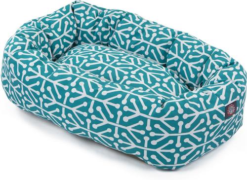 Show full view: Majestic Pet Aruba Bagel Bolster Cat & Dog Bed, Teal, Large slide 2 of 5