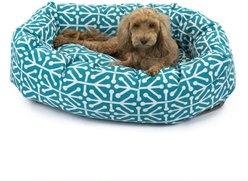 Majestic Pet Aruba Bagel Bolster Cat & Dog Bed, Teal, Small