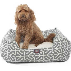Majestic Pet Aruba Contemp Lounge Bolster Dog Bed with Removable Cover, Large, Gray