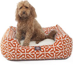 Majestic Pet Aruba Contemp Lounge Bolster Dog Bed with Removable Cover, Large, Orange