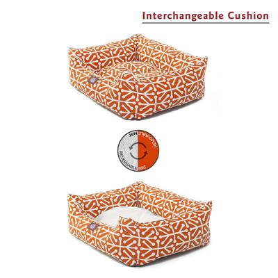 Show full view: Majestic Pet Aruba Contemp Lounge Bolster Dog Bed with Removable Cover, Large, Orange slide 4 of 7