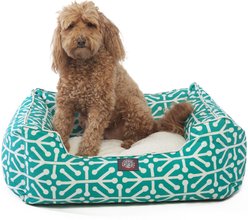 Majestic Pet Aruba Contemp Lounge Bolster Dog Bed with Removable Cover, Large, Teal