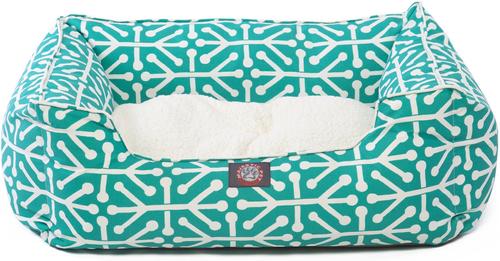 Show full view: Majestic Pet Aruba Contemp Lounge Bolster Dog Bed with Removable Cover, Large, Teal slide 4 of 6