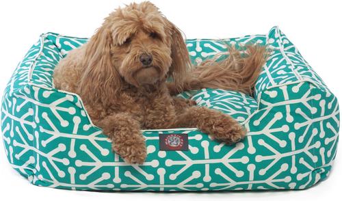 Show full view: Majestic Pet Aruba Contemp Lounge Bolster Dog Bed with Removable Cover, Large, Teal slide 2 of 6