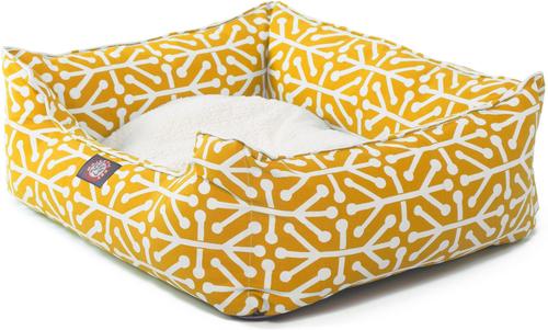 Show full view: Majestic Pet Aruba Contemp Lounge Bolster Dog Bed with Removable Cover, Large, Yellow slide 6 of 7