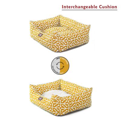 Show full view: Majestic Pet Aruba Contemp Lounge Bolster Dog Bed with Removable Cover, Large, Yellow slide 4 of 7