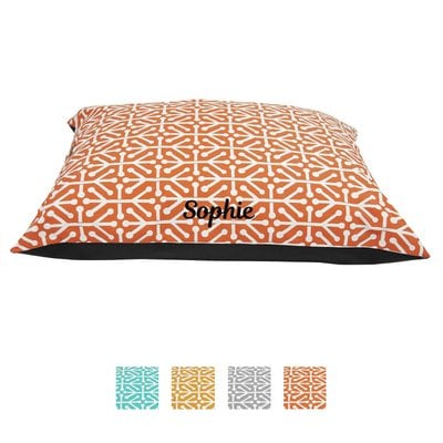 Majestic Pet Majestic Pet Aruba Personalized Pillow Cat & Dog Bed, Orange, Large