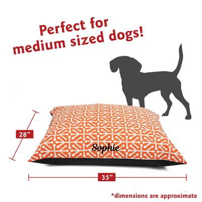 Show full view: Majestic Pet Aruba Personalized Pillow Cat & Dog Bed, Orange, Small/Medium slide 3 of 6