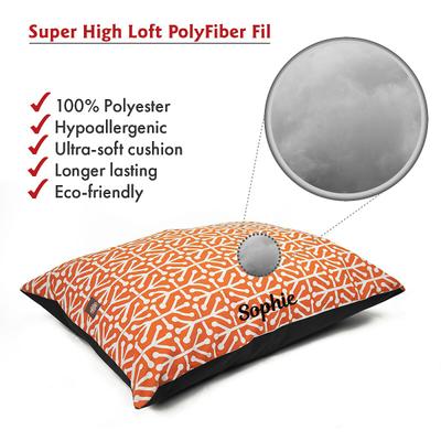 Show full view: Majestic Pet Aruba Personalized Pillow Cat & Dog Bed, Orange, Small/Medium slide 4 of 6