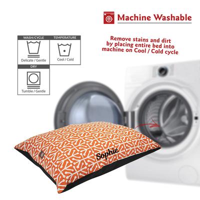 Show full view: Majestic Pet Aruba Personalized Pillow Cat & Dog Bed, Orange, Small/Medium slide 5 of 6