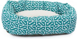 Majestic Pet Aruba Sherpa Bagel Bolster Cat & Dog Bed, Teal, Medium slide 2 of 4