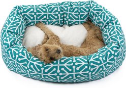 Majestic Pet Aruba Sherpa Bagel Bolster Cat & Dog Bed, Teal, Small