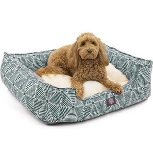 Majestic Pet Charlie Contemp Lounge Bolster Dog Bed with Removable Cover, X-Large, Emerald
