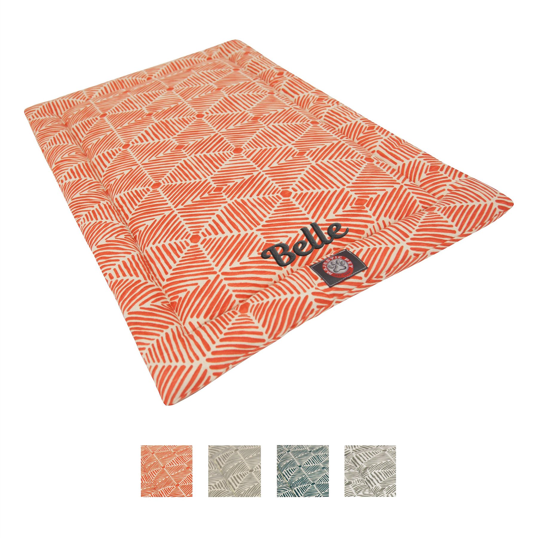 Majestic Pet Charlie Personalized Dog Crate Mat, Salmon, Small