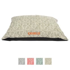 Majestic Pet Charlie Personalized Pillow Cat & Dog Bed, Beige Metallic, Small/Medium