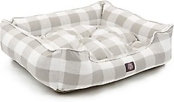Majestic Pet Contemp Lounge Anderson Check Bolster Dog Bed with Removable Cover, Grey, Medium slide 2 of 6