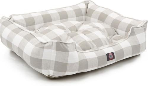 Show full view: Majestic Pet Contemp Lounge Anderson Check Bolster Dog Bed with Removable Cover, Grey, Medium slide 4 of 6