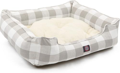 Show full view: Majestic Pet Contemp Lounge Anderson Check Bolster Dog Bed with Removable Cover, Grey, Medium slide 3 of 6