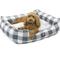 Show in main carousel: Majestic Pet Contemp Lounge Anderson Check Bolster Dog Bed with Removable Cover, Gunmetal Blue, Medium slide 1 of 5