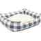 Show in main carousel: Majestic Pet Contemp Lounge Anderson Check Bolster Dog Bed with Removable Cover, Gunmetal Blue, Medium slide 2 of 5