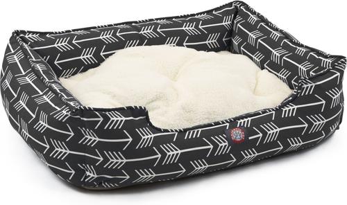 Show full view: Majestic Pet Contemp Lounge Arrow Bolster Dog Bed with Removable Cover, Black with White Arrows, Small slide 4 of 7