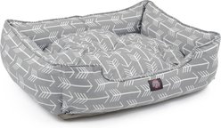 Majestic Pet Contemp Lounge Arrow Bolster Dog Bed with Removable Cover, Grey with White Arrows, Small slide 2 of 6