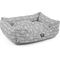 Show in main carousel: Majestic Pet Contemp Lounge Arrow Bolster Dog Bed with Removable Cover, Grey with White Arrows, Small slide 4 of 6