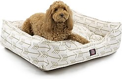 Majestic Pet Contemp Lounge Arrow Bolster Dog Bed with Removable Cover, White with Tan Arrows, Small slide 2 of 6