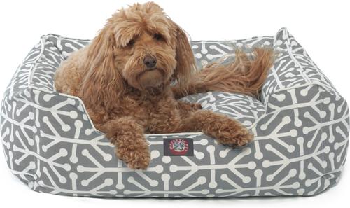 Show full view: Majestic Pet Contemp Lounge Aruba Bolster Dog Bed with Removable Cover, Gray, Small slide 2 of 6