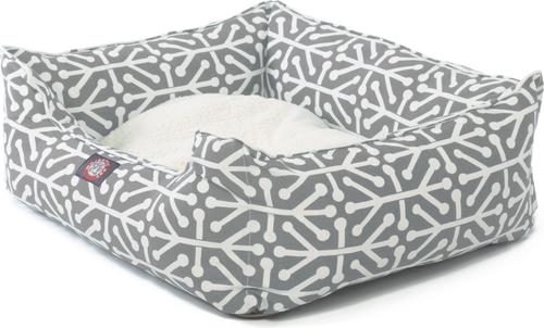Show full view: Majestic Pet Contemp Lounge Aruba Bolster Dog Bed with Removable Cover, Gray, Small slide 3 of 6