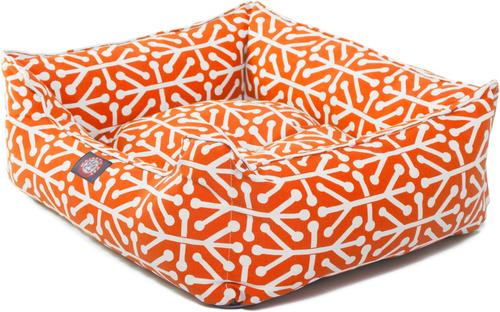 Show full view: Majestic Pet Contemp Lounge Aruba Bolster Dog Bed with Removable Cover, Orange, Small slide 4 of 6