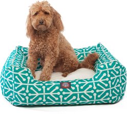 Majestic Pet Contemp Lounge Aruba Bolster Dog Bed with Removable Cover, Pacific/Teal, Small