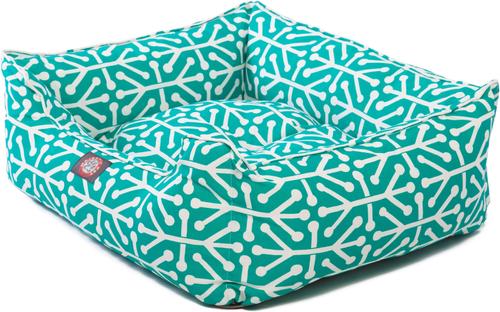 Show full view: Majestic Pet Contemp Lounge Aruba Bolster Dog Bed with Removable Cover, Pacific/Teal, Small slide 4 of 6
