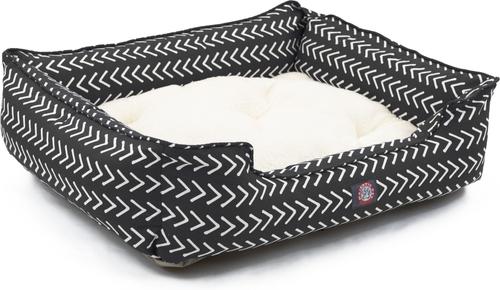 Show full view: Majestic Pet Contemp Lounge Boho Arrow Bolster Dog Bed with Removable Cover, Black with White Arrows, Small slide 4 of 7