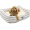 Show in main carousel: Majestic Pet Contemp Lounge Boho Arrow Bolster Dog Bed with Removable Cover, White with Black Arrows, Small slide 1 of 7