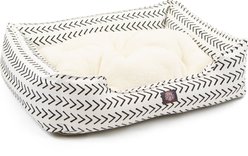 Majestic Pet Contemp Lounge Boho Arrow Bolster Dog Bed with Removable Cover, White with Black Arrows, Small slide 2 of 6