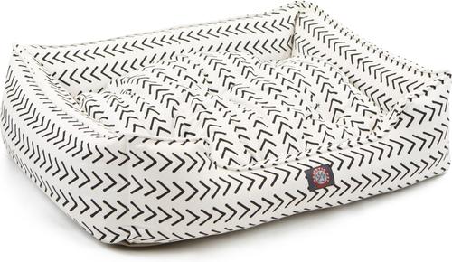 Show full view: Majestic Pet Contemp Lounge Boho Arrow Bolster Dog Bed with Removable Cover, White with Black Arrows, Small slide 5 of 7