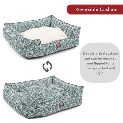 Show full view: Majestic Pet Contemp Lounge Charlie Bolster Dog Bed with Removable Cover, Emerald, Small slide 5 of 6