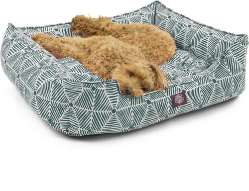 Show full view: Majestic Pet Contemp Lounge Charlie Bolster Dog Bed with Removable Cover, Emerald, Small slide 2 of 6
