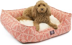 Majestic Pet Contemp Lounge Charlie Bolster Dog Bed with Removable Cover, Salmon, Small