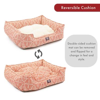 Show full view: Majestic Pet Contemp Lounge Charlie Bolster Dog Bed with Removable Cover, Salmon, Small slide 5 of 6