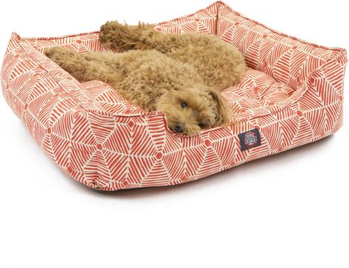 Show full view: Majestic Pet Contemp Lounge Charlie Bolster Dog Bed with Removable Cover, Salmon, Small slide 2 of 6