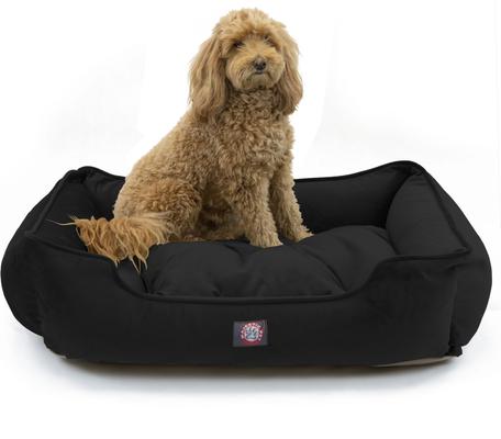 Show full view: Majestic Pet Contemp Lounge Faux Suede Bolster Dog Bed with Removable Cover, Black, Small slide 3 of 7