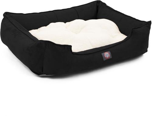 Show full view: Majestic Pet Contemp Lounge Faux Suede Bolster Dog Bed with Removable Cover, Black, Small slide 4 of 7