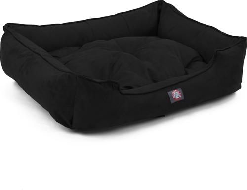 Show full view: Majestic Pet Contemp Lounge Faux Suede Bolster Dog Bed with Removable Cover, Black, Small slide 5 of 7
