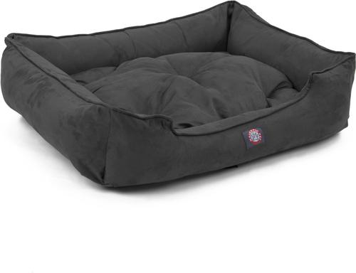 Show full view: Majestic Pet Contemp Lounge Faux Suede Bolster Dog Bed with Removable Cover, Gray, Small slide 4 of 6