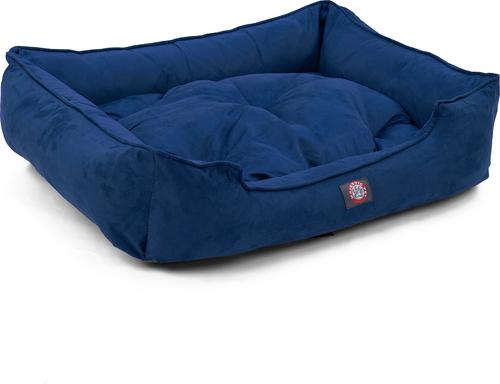 Show full view: Majestic Pet Contemp Lounge Faux Suede Bolster Dog Bed with Removable Cover, Navy, Small slide 5 of 7